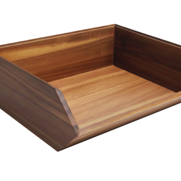 Large Acacia Wood Slanted Pantry Bin - Premium Storage & Display Solution
